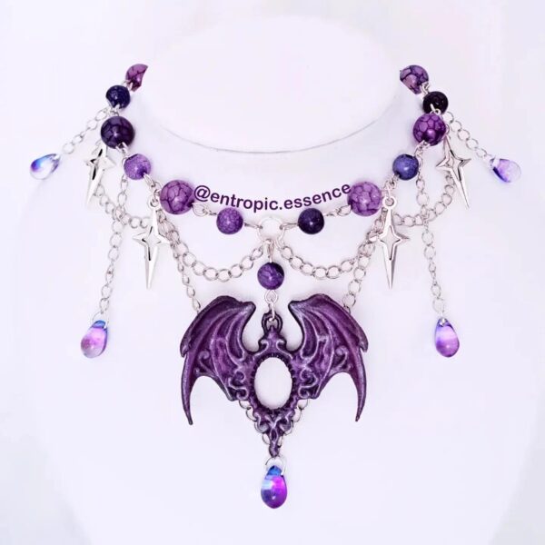 Purple dragon necklace - Entropic Essence